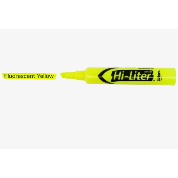 LOT 7 Avery Hi-Liter Desk Style Highlighter Fluorescent Yellow Nontoxic 24001 - Picture 3 of 3